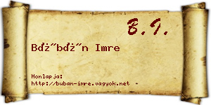 Búbán Imre névjegykártya